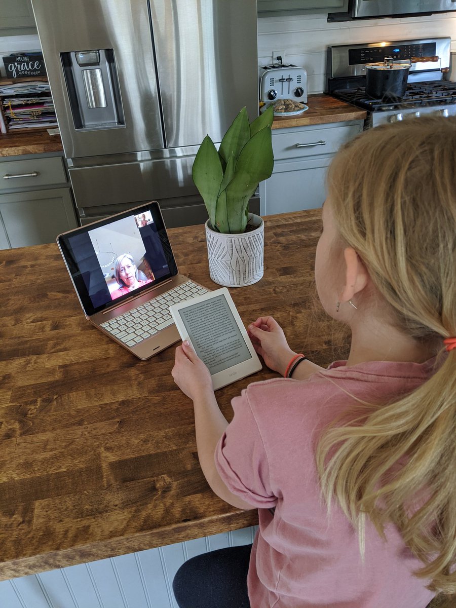 StephHancock8's tweet photo. Daily FaceTime reading date with her Mimi. Currently reading the book, Heidi @MsCteach2nd #wcsflight https://t.co/K41uEKCyGZ