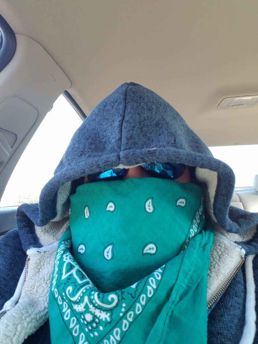 avenger_ginger's tweet photo. Apocalypse chic? Nah, hiding from the Sun. #JustGingerThings https://t.co/RGD33nCRu2