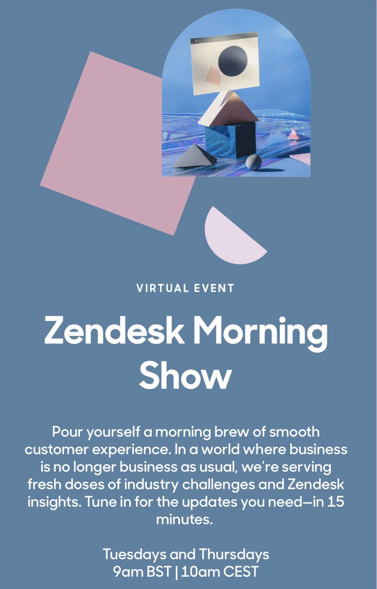 prelini's tweet image. We launched a new concept for our @Zendesk European audience- bringing you short stories, best practices and tips &amp;amp; tricks in 15-20mins twice a week. Tune in every Tues &amp;amp; Thur #zendeskmorningshow Available live or on demand visit: 
zendesk.co.uk/campaign/morni…