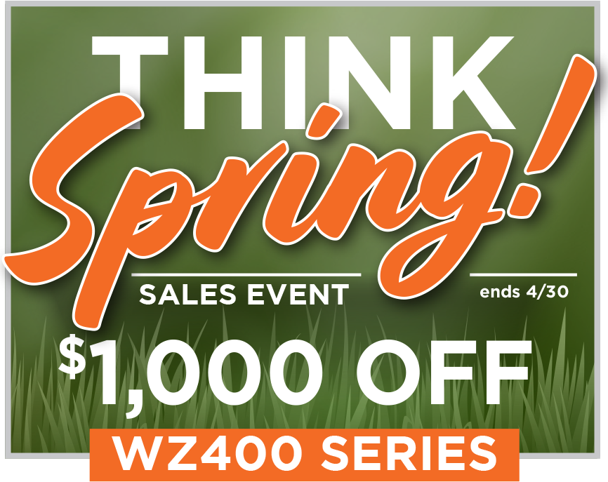 LastecMowers's tweet photo. Spring is in the air & so is the Lastec Think Spring Event!! Now thru April 30th, save $1,000 on our WZ400 Series! Go to https://t.co/hJuafmTYOO for more info! #lastec #roughmower #builtintheusa #flexdeck #pgamower #pgatour #mowersforsale #lastecmowers https://t.co/MyA9vNcPW5