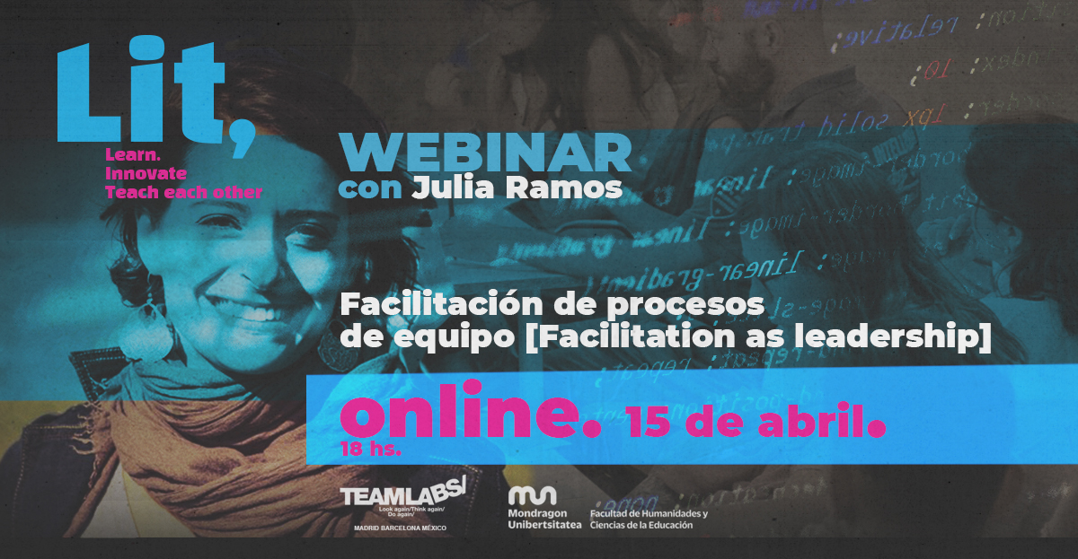Huhezi's tweet photo. Irekita dago izen-ematea biharko webinarrean. Julia Ramos
@teamlabs eko aditua eta #LitMaster eko coach-ak azalduko du nolakoak diren lidergo eta erraztaile lanak taldetan.
@MUnibertsitatea @KoLaborategia @MUprofesionales #HezkuntzaEraldatzen
Inskribatu: https://t.co/IXW9NGdxlD https://t.co/whQNGu2ciP
