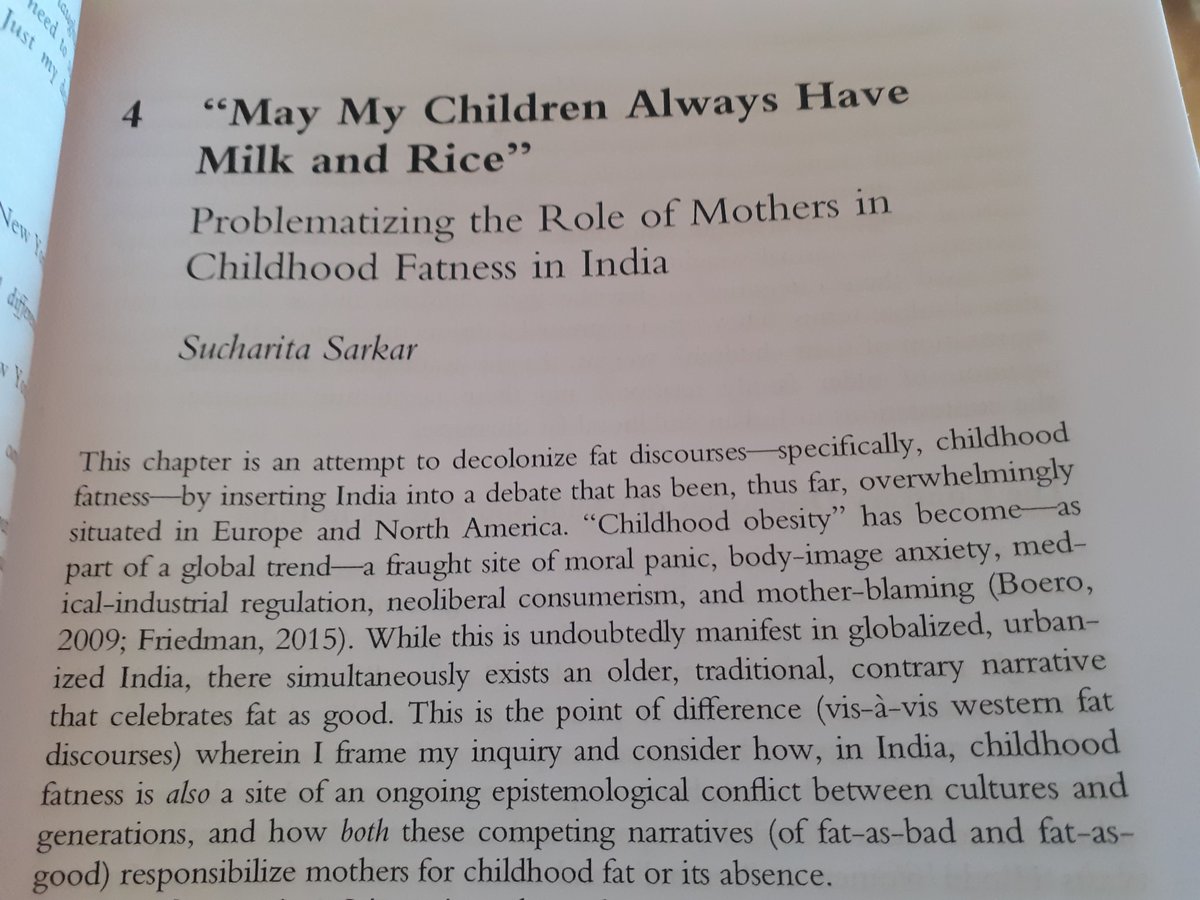 Another really good chapter... #mothering  #weight  #childhoodobesity  #blame  #shame  #guilt  #stigma  #intersectionality  #surveillancePing  @sonkling