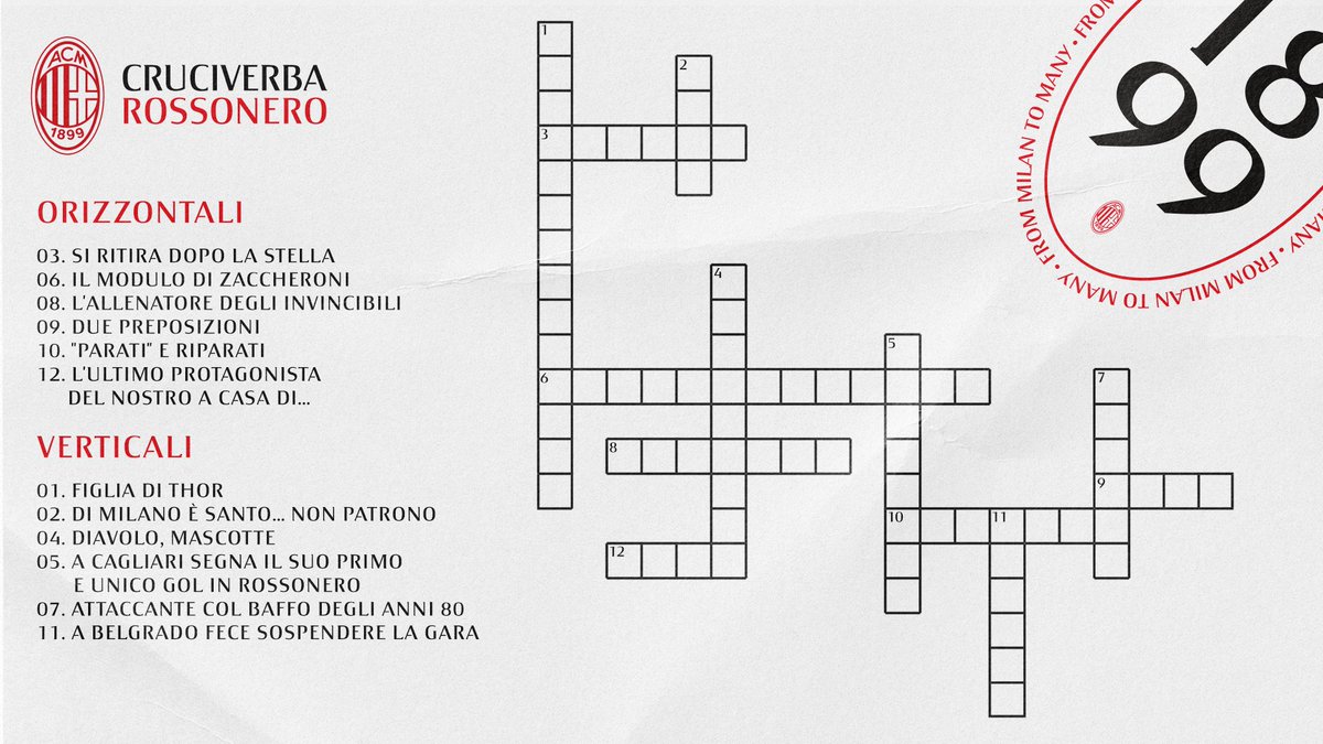 Ac Milan 𝗣 𝗔 𝗥 𝗖 𝗥 𝗢 𝗖 𝗜 𝗔 𝗧 𝗘 𝗟 𝗘 Mettetevi Alla Prova Con Il Cruciverba Rossonero Iorestoacasa Sempremilan T Co Sqqnng7lmd