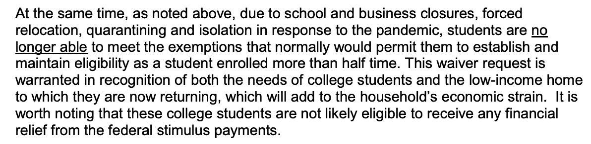 New York gets style points for use of the underscore (the only state to do that) and raises a point we shouldn't forget: that many students are also not eligible for a stimulus payment