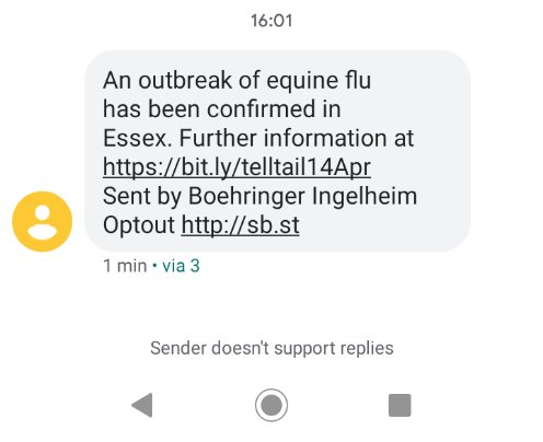 Sarah_J_Voss's tweet photo. Not NOW, equine influenza!

Can someone explain what we did in a former life to deserve 2020?
#equinevet #equineflu https://t.co/IwWB1Qlc89