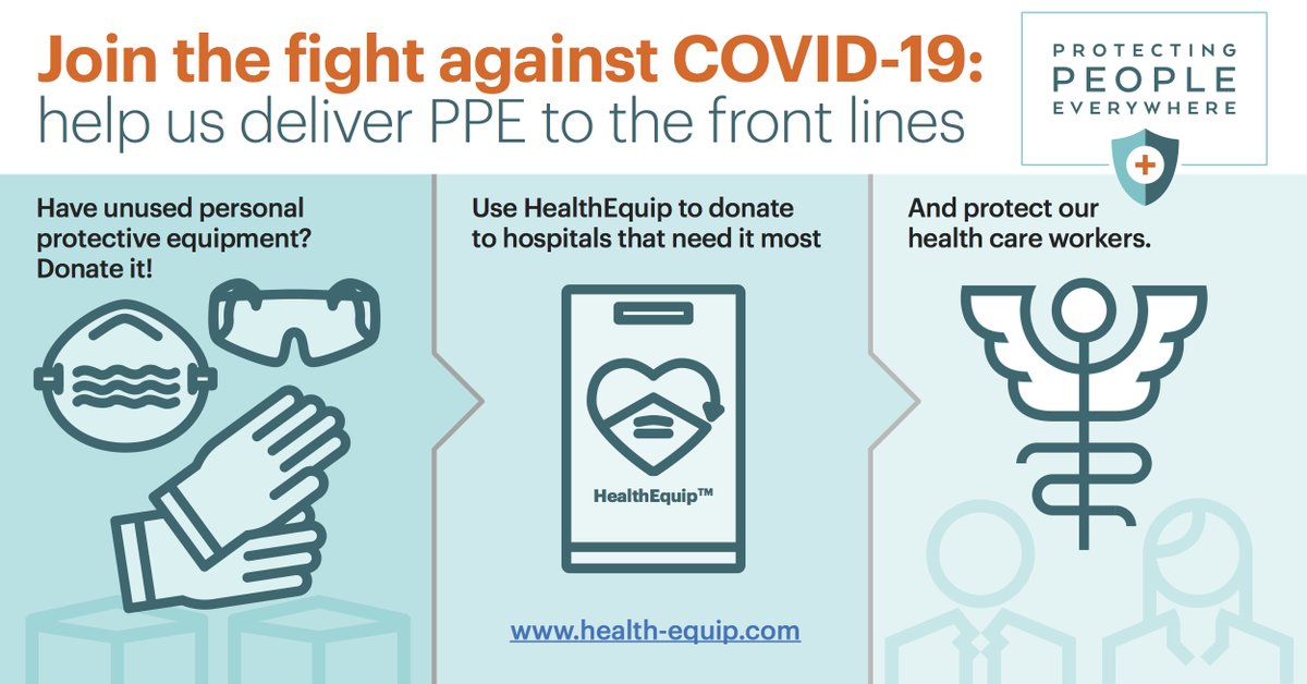 We’re partnering with <a href="/ahahospitals/">American Hospital Association</a>, <a href="/kearney/">Kearney</a>, <a href="/UPS/">UPS</a>, <a href="/Microsoft/">Microsoft</a> &amp; <a href="/meritweb/">Merit Solutions, Inc</a> to launch Protecting People Everywhere, powered by HealthEquip. This new platform will connect PPE donors with hospitals that have the greatest need. Learn more: k-p.li/2V7MEFP #COVID19