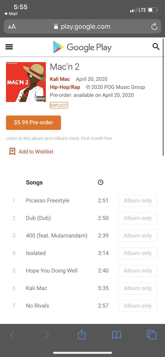 Kali_Mac's tweet image. PRE-ORDERS FOR MY EP ARE LIVE ON ITUNES &amp;amp; GOOGLE PLAY FOR ANYONE THAT WANTS TO SUPPORT IT’S APPRECIATED 🙏🏾🙏🏾