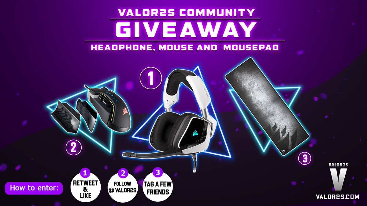 VIzzy34's tweet photo. 🖱️ Corsair Gaming Bundle Giveaway our 3rd community giveaway is live!

To Enter:
🔗 https://t.co/kbHSqHTO6O

Bonus Entries:
💞 Retweet &amp; Like
🔔 Follow @Valor2S 
👋 Tag a few friends
#corsair #glaivergb https://t.co/0S2XGEjDOB