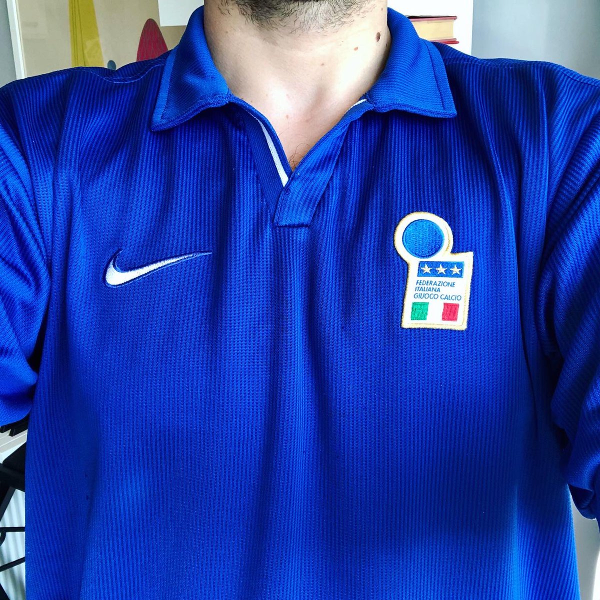 . @azzurriHome Kit, 1998NikeOne of my favourite Italy shirts of all time. It’s got something to do with the fact it was used in, the ‘98 World Cup, the first one I followed passionately. But it’s also objectively a beautiful shirt, in its simplicity. #HomeShirts