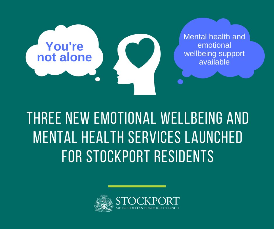 Stockport Council and Stockport CCG have launched three new emotional health and wellbeing services as part of our offer to expand the support available to Stockport residents at this particularly stressful and isolating time during the COVID-19 pandemic. #MentalHealthMatters