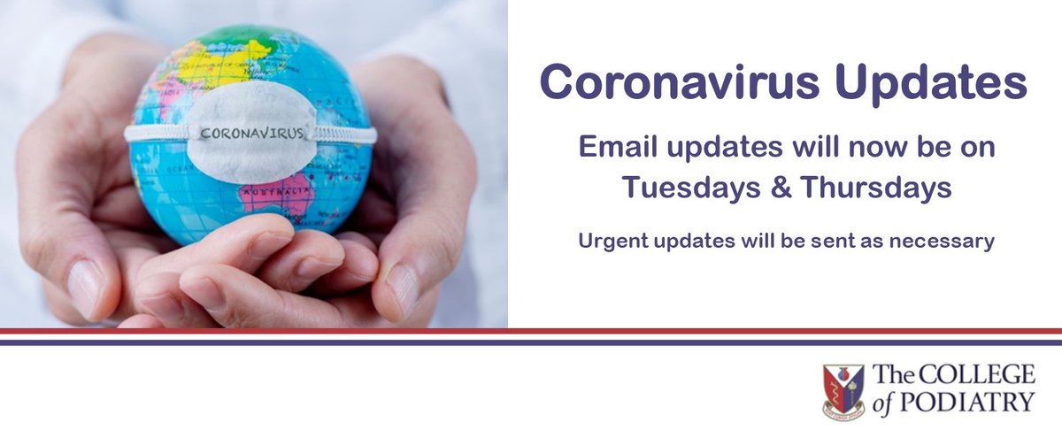 As the pandemic continues, The College is reducing the frequency of its email updates to members. Bulletins will now be sent on every Tuesday and Thursday. Urgent updates will be sent to as necessary.

The College continues to wish its members well at this time.