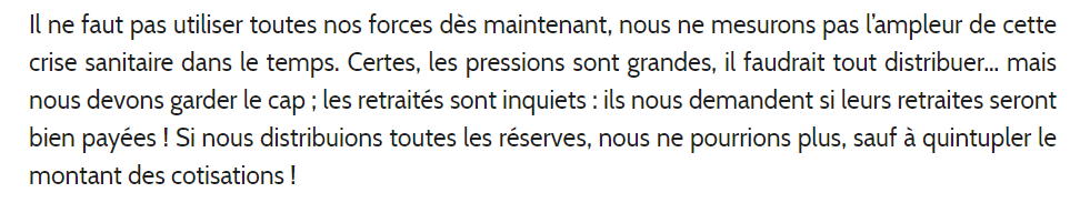 A tel point que la Présidente de la  @CNBFrance intervient à deux reprises, l'une pour tenter d'expliquer, mais au détour d'une phrase, elle laisse supposer que la caisse ne fera rien et ne se préoccupe que des retraités.