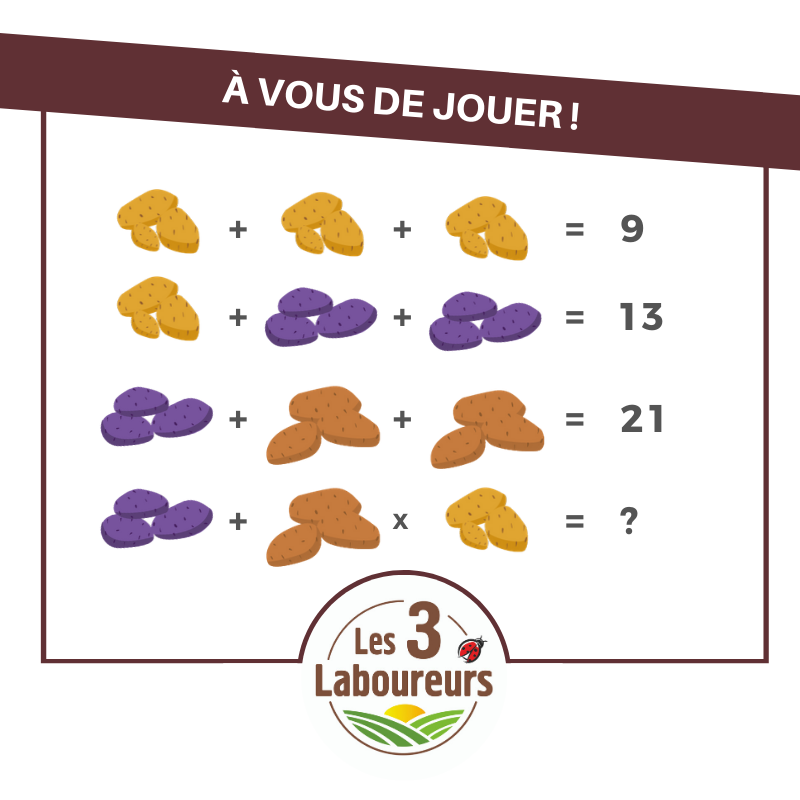 Les3Laboureurs's tweet photo. À VOUS DE JOUER 🥔

Un défi de nos pommes de terre 🧐
Alors, une idée du résultat final ?  On attend vos réponses en commentaires ⬇️ https://t.co/iLptJEtlKJ