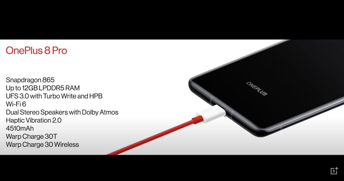 Melinda_DS's tweet photo. Le #OnePlus8Pro arrive avec la 5G, le wifi 6, du Snapdragon 865, des haut-parleurs compatibles Dolby Atmos, une batterie portée à 4.510 mAh (60% en 30') et ENFIN la recharge par induction. OnePlus y va franco : la recharge inversée arrive aussi. #OnePlus8Series #TechLCI https://t.co/Vhgi6XgbHG