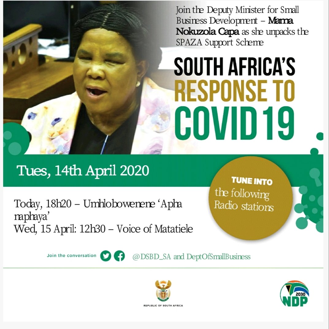 Tune into Umhlobowenene and the voice of Matatiele to listen to Deputy Minister for Small Business Development Mama Nokuzola Capa as she unpacks the SPAZA Shop Support Scheme