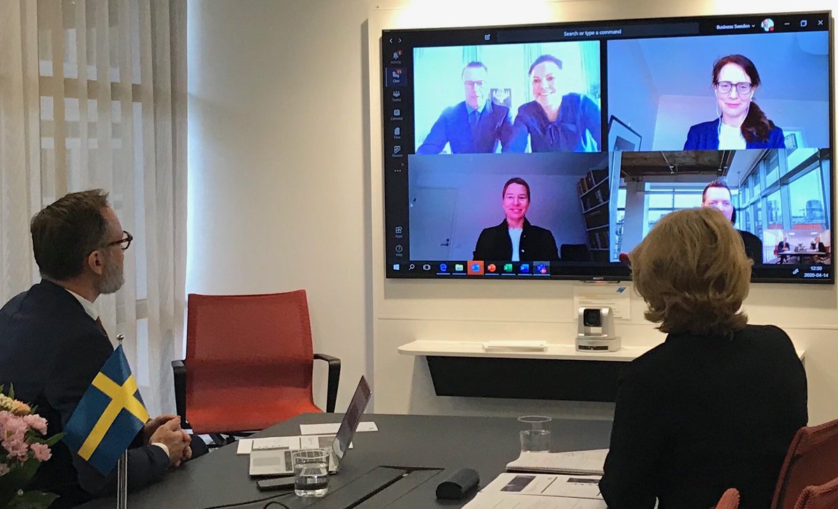 Idag hölls ett digitalt informationsmöte mellan vår VD Ylva Berg med kollegor &amp; Kronprinsessparet. På agendan stod coronavirusets påverkan på svenska företag samt hur Business Sweden arbetar i rådande situation för att hjälpa svenska företag på utlandsmarknader.<a href="/royalcourt_sw/">Sveriges Kungahus</a>