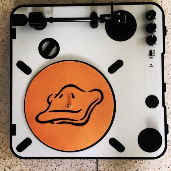 Numark's tweet photo. Can anyone guess who this PT01 Scratch belongs to?? Clue: he won the DMC Championships in 1997 at only 15 years old! 🦆

#numark #pt01 #scratch #fun #quiz #mixing #portabilism #portabilist #duck https://t.co/tGBqjmaOdk
