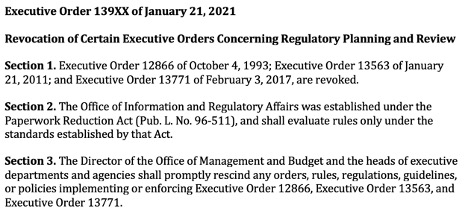 15. Fortunately, there's a simple fix. Congress didn’t create OIRA to do what it does. OIRA was given an outsized role in our government by Executive Order, and its authority can be taken away by Executive Order. It would take just three sentences: