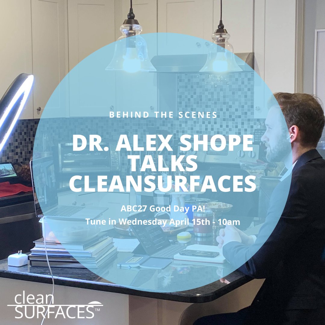 AIONXinc's tweet photo. Our very own Chief Medical Officer, Alexander Shope MD, shares #cleansurfaces tomorrow April 15th at 10am on @GoodDayPA
#infectionprevention #infectioncontrol #protectyourfamily #workspace #localstartup @3TMedical #COVID19 #MakeItAGoodDayPA @abc27News @DrAJShope https://t.co/EZ6JYEmI3g