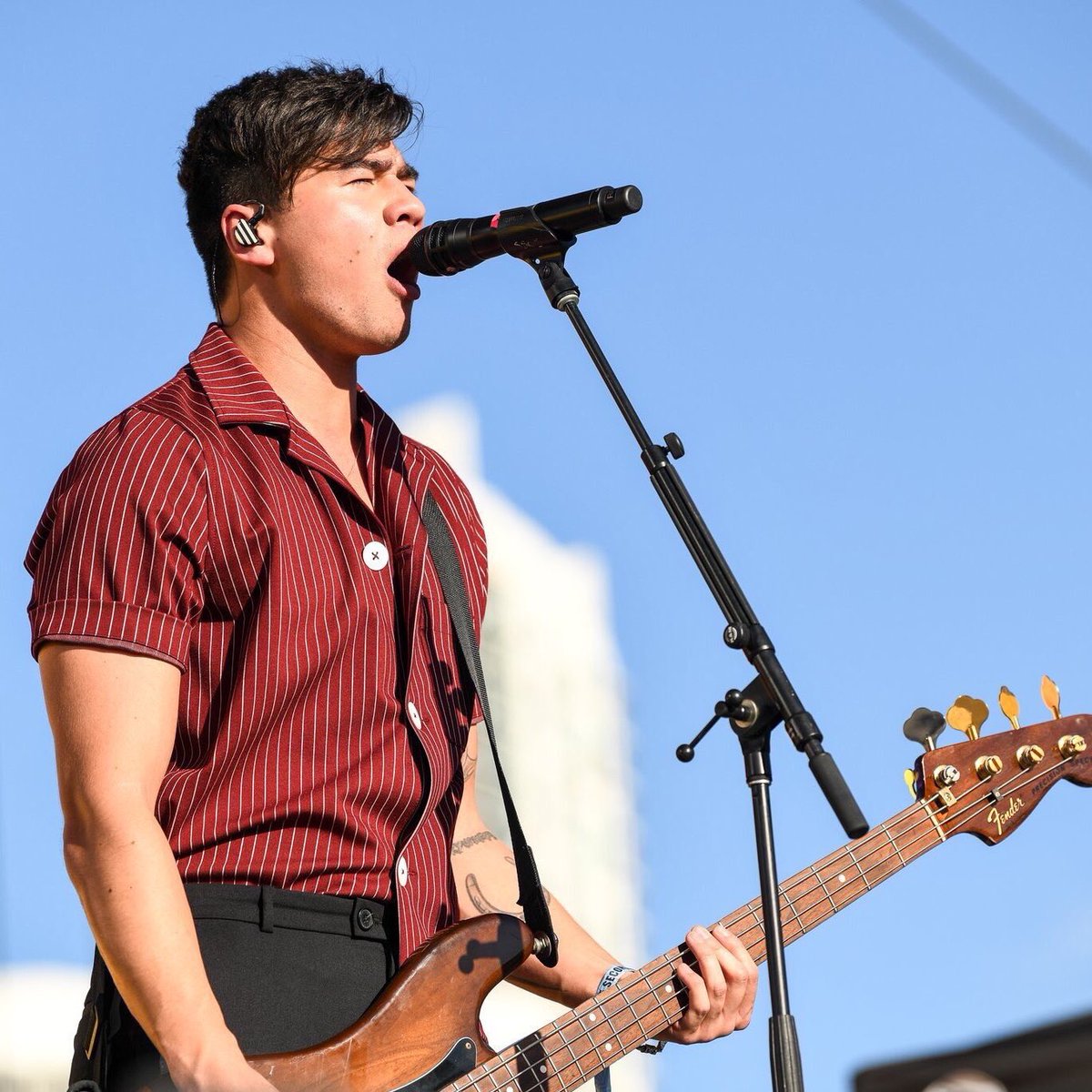 calum hood in stripes; a thread