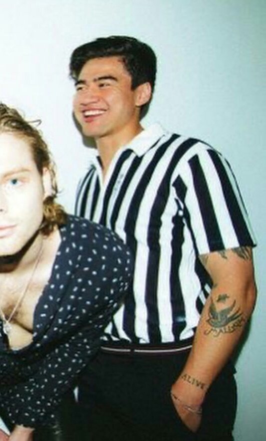 calum hood in stripes; a thread