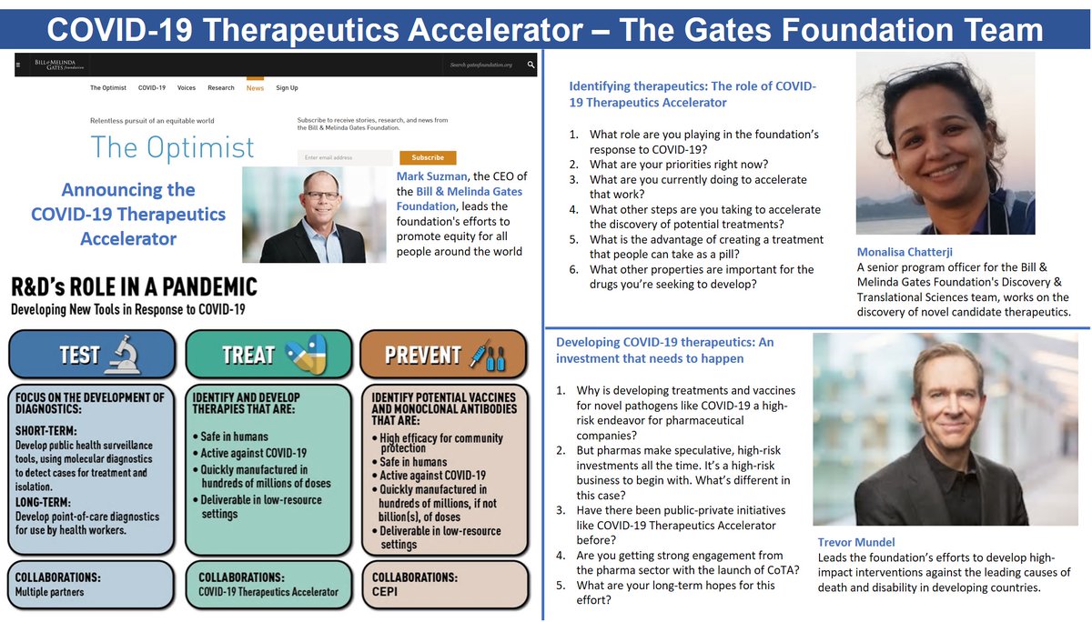 BRAINCURES's tweet photo. @ana_captures @HuguenotHouse @wellcometrust @BillGates @gatesfoundation @ChanZuckerberg @Madonna @MichaelPiwowar @MI_CFM @TanishaCarino @ColleenRye @fastercures @WHO @JeremyFarrar @FT @LauermanJohn @RupertNeate @guardian @business @FIFAcom @HolySeeUN @SolidarityRSA @DellFdn @UNCERF @UNOCHA @K_B_Foundation @VitalStrat @MastercardFdn How will the @WellcomeTrust @Mastercard @GatesFoundation #COVID19 #Therapeutics #Accelerator help us #OutsmartEpidemics?
#MarkSuzman for #GatesFoundation #TheOptimist
#Test #Treat #Prevent
#Partnerships
#FINDdx @FINDdx #CEPI #WEF20 @wef #PrivateSector #vaccines
#bbcqt #NPR #FT https://t.co/Lnad4wRcTR