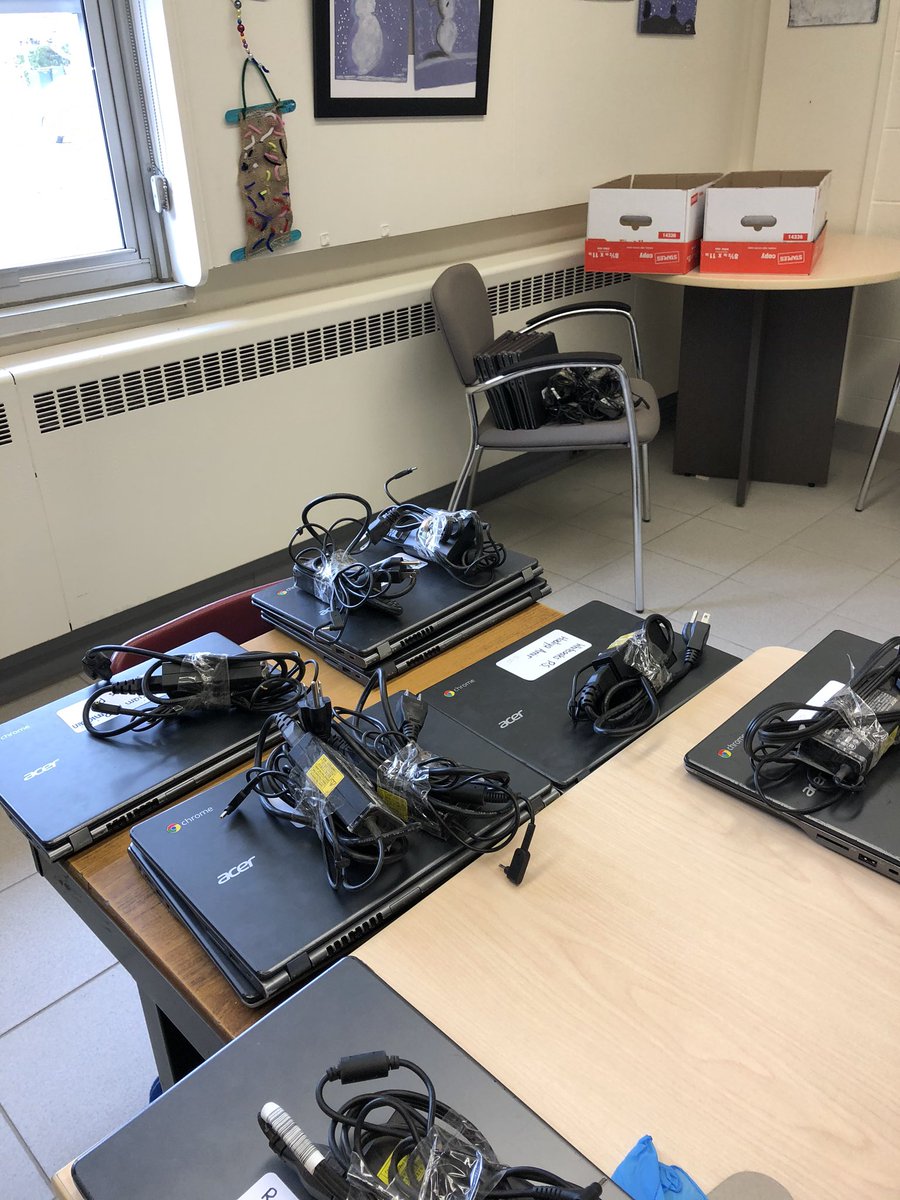 Devices are ready for pick up.  Glad to help some more students get to online learning. @jaiswalPDSB