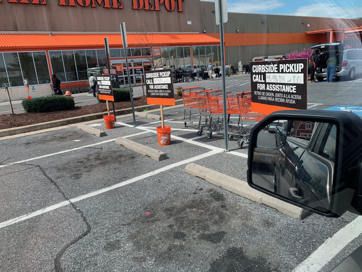 ScottATavegia's tweet photo. Just took a call from one of our #ProCustomers saying that the #curbsidepickup at the Randallstown store 6945 worked perfectly! Thank you to your team @THEBFERRARO @EmgeJim @PaulDeveno Got them in and out quickly and kept them out of the store! #safedistancing #OneHomeDepot https://t.co/uNsBFvmBFj