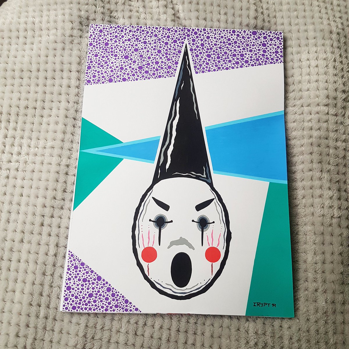 shard (a3)i really need better pictures of this one, it will come framed! https://robcryptx.bigcartel.com/product/jester-low-brow-egghead-painting