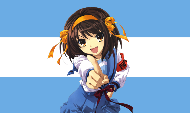 FavArgentino's tweet photo. Haruhi Suzumiya de La Melancolía de Haruhi Suzumiya es argentina y de Boca https://t.co/FGmZYixvOB