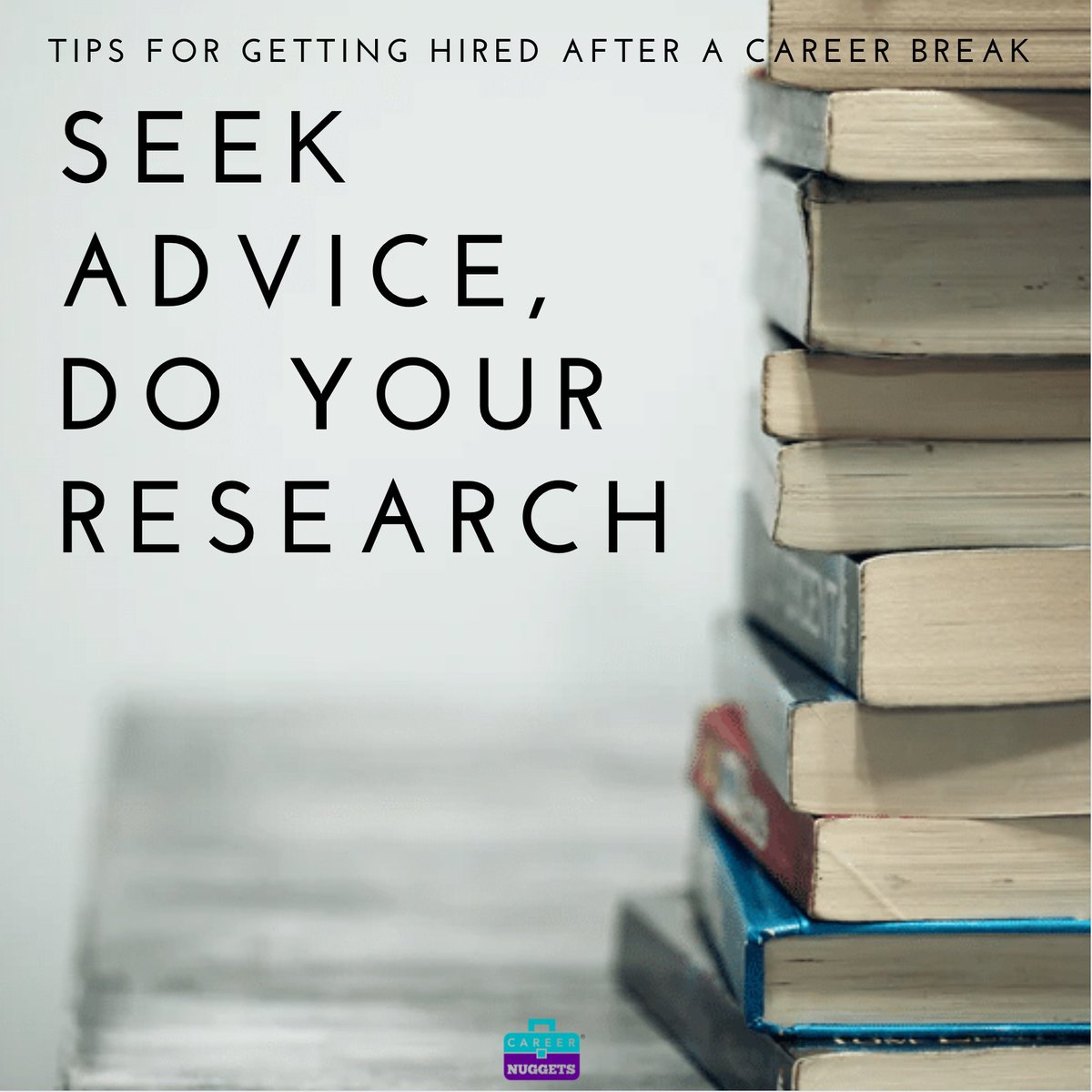 Did you take a career break to start a family, take time out following a redundancy or temporary retirement? After a long break it is a lot of work to put yourself ‘out there’. Talk to recruiters, get in touch with ex-colleagues. Do some research. . careernuggets.tv