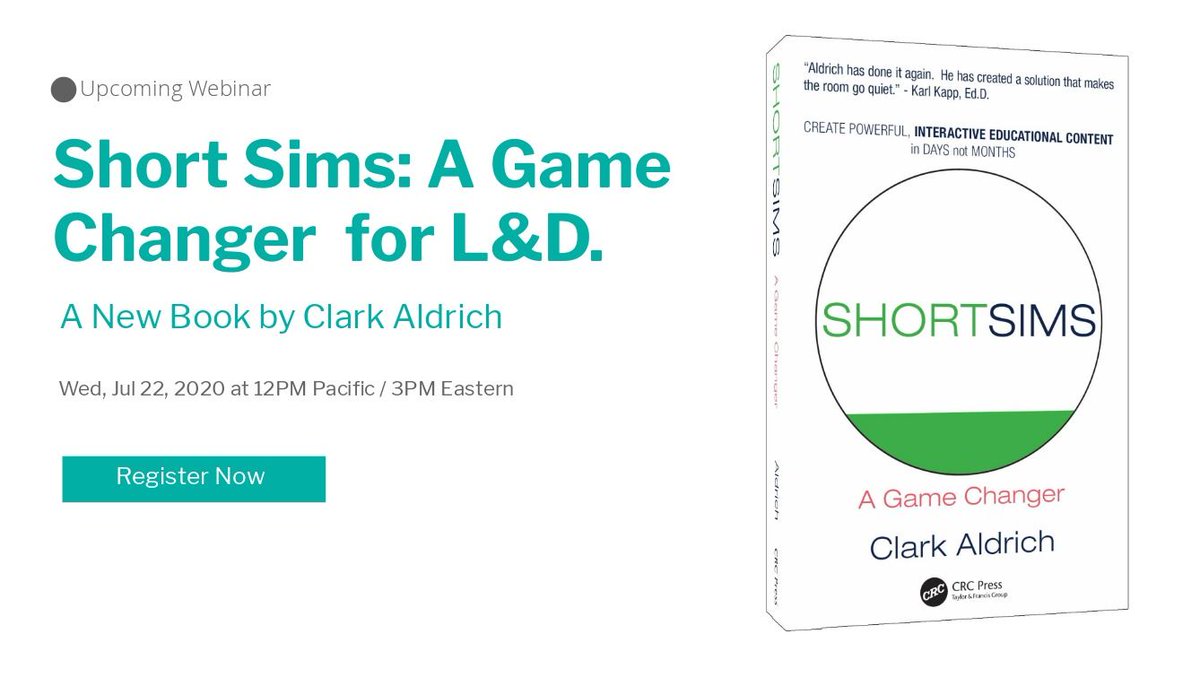 trainmagnetwork's tweet photo. Short Sims are quick, engaging, "learning to do" online learning content. They are how online learning may have evolved if PowerPoint had never been created. https://t.co/M9VqD6bmD3 @clarkaldrich #LearningandDevelopment #ShortSims #LearningSimulations #TrainingAndDevelopment https://t.co/EXmstlKCI1