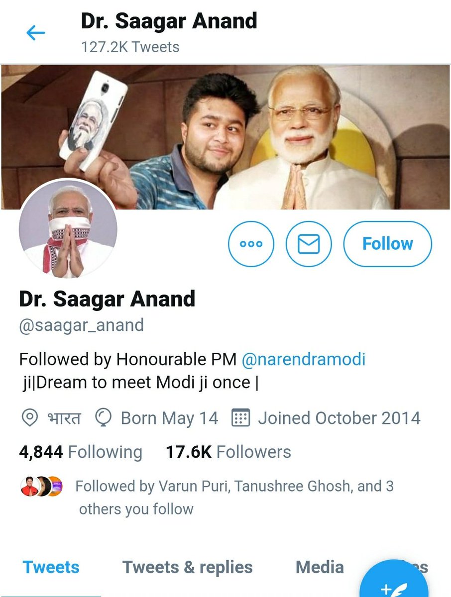 3. Followed by Narendra Modi.