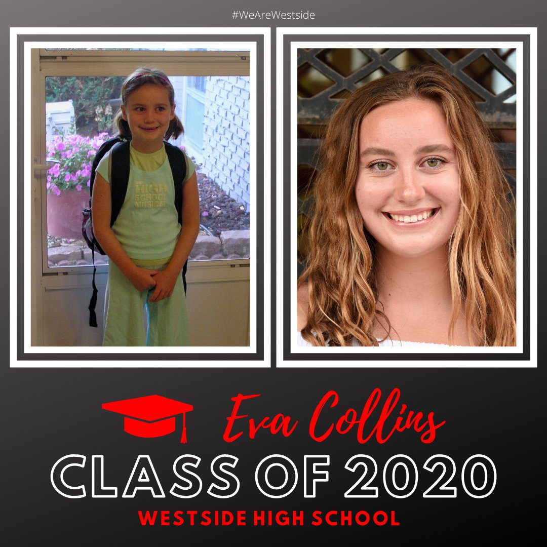 Westside66's tweet photo. Honoring the #Westside Class of 2020: Congratulations to Eva Collins! Eva plans to attend University of Florida. Favorite #Westside memory: running cross country and track and being part of @DECA_westside! #WeAreWestside 

@westsidewired https://t.co/LHSkxF5FXL