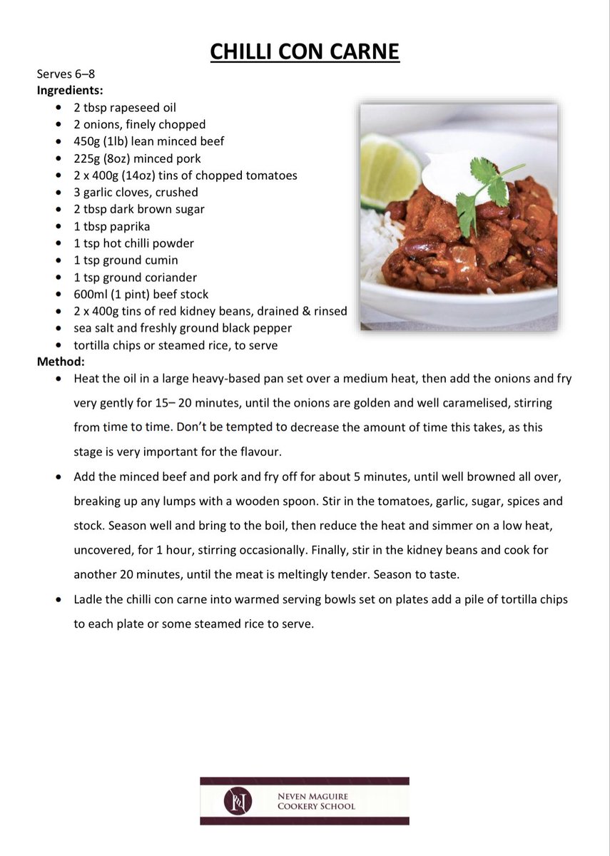 Macnean House Restaurant On Twitter One Pot Wonder We Ve Had Lots Of Requests For One Pot Wonder Recipes And In Particular A Chilli Con Carne Recipe This Is A Great One