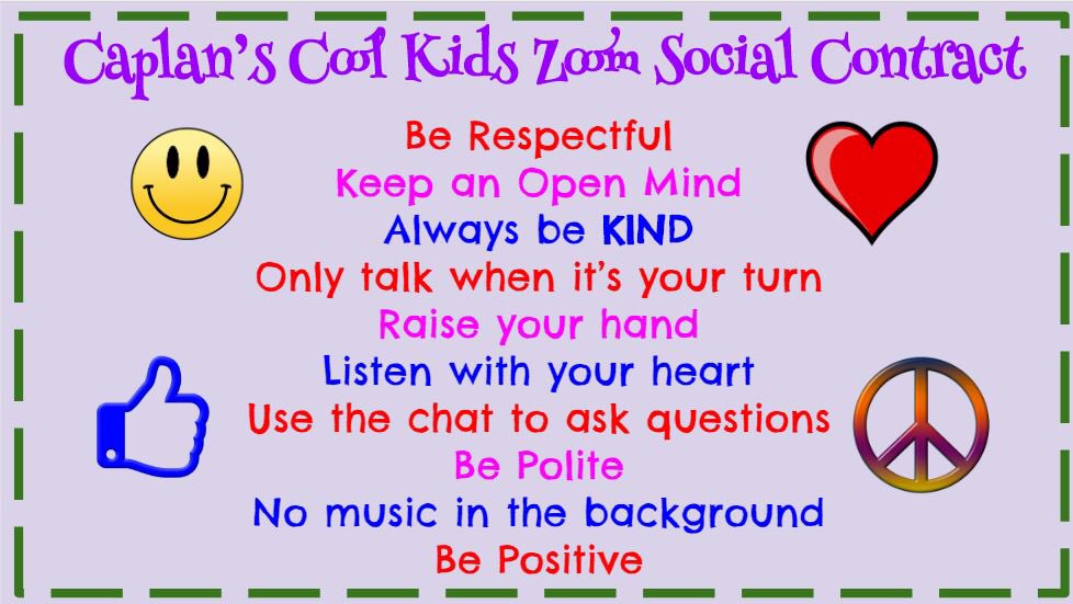 chercap17's tweet photo. Our Zoom Social Contract! It's a work in progress but I love seeing my kids every day! #onlywb #wbinthecloud @IHeartCKH https://t.co/qHuDwCohyd