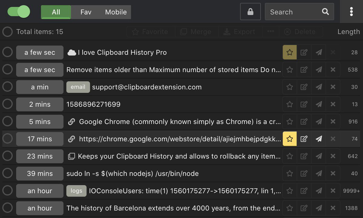 ClipboardExt's tweet image. Welcome the Dark mode! Now released. #darkmode #chrome #extensions #clipboard
