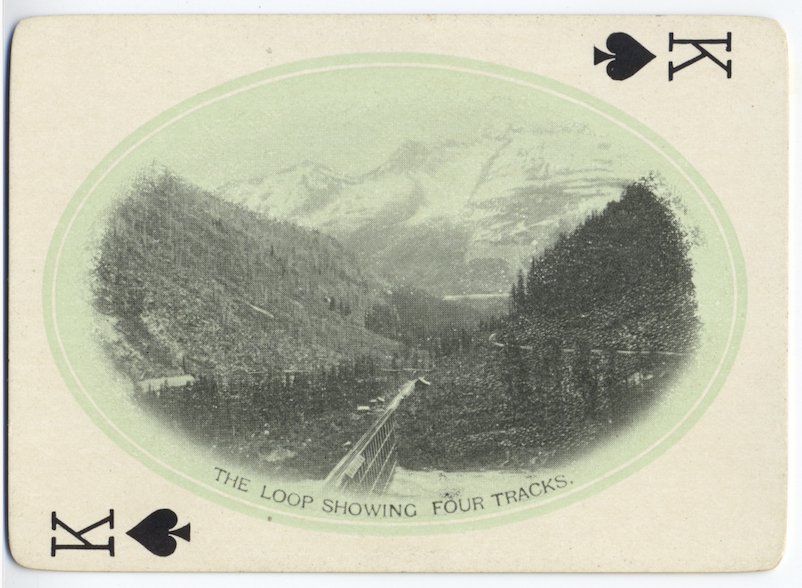 here is the king of spades card, of the canadian pacific railway's original mainline in the rogers pass and  @GlacierNP