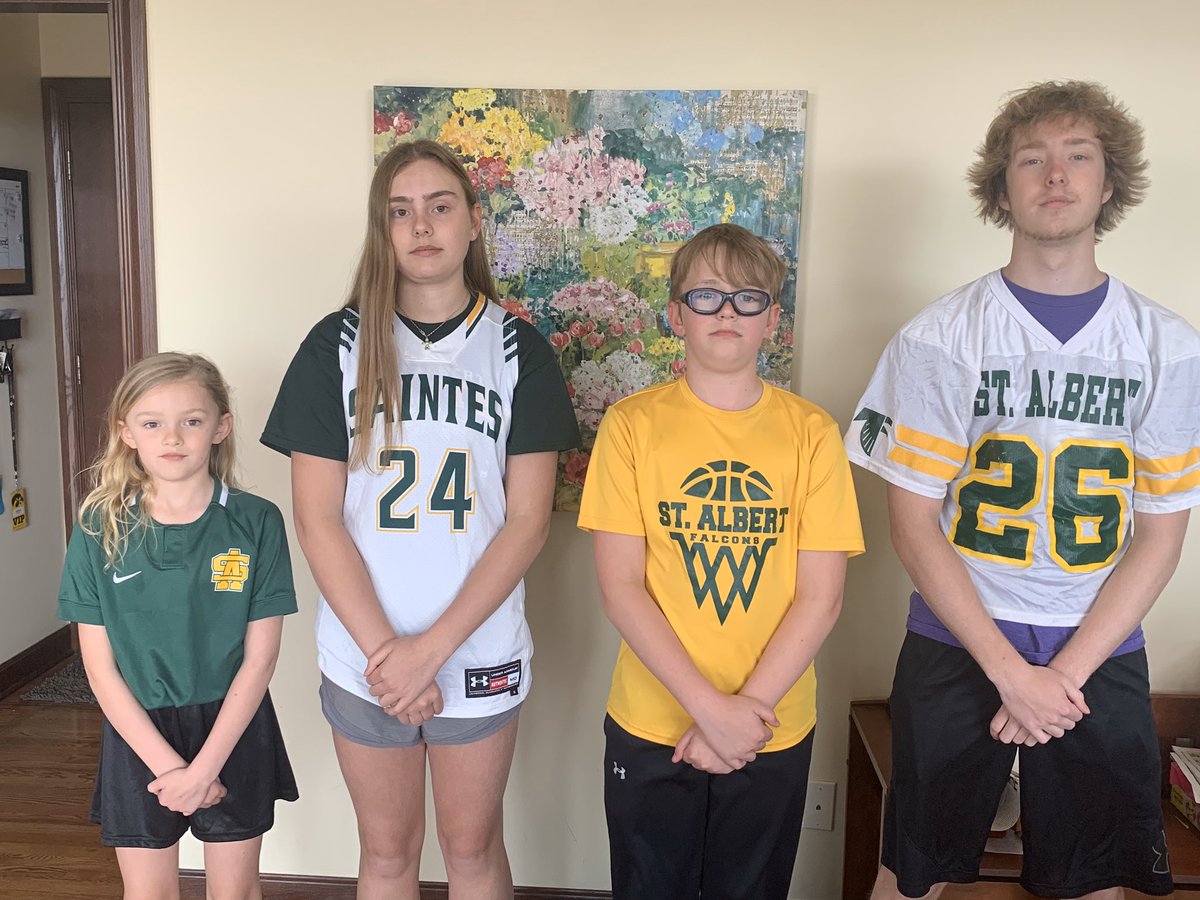 JoeNarmi's tweet photo. Saint Albert Jersey Day. @narmi_sam @Allison_Narmi @J_Gentile38 #SASPIRITWEEK https://t.co/kRRbCh9tXu