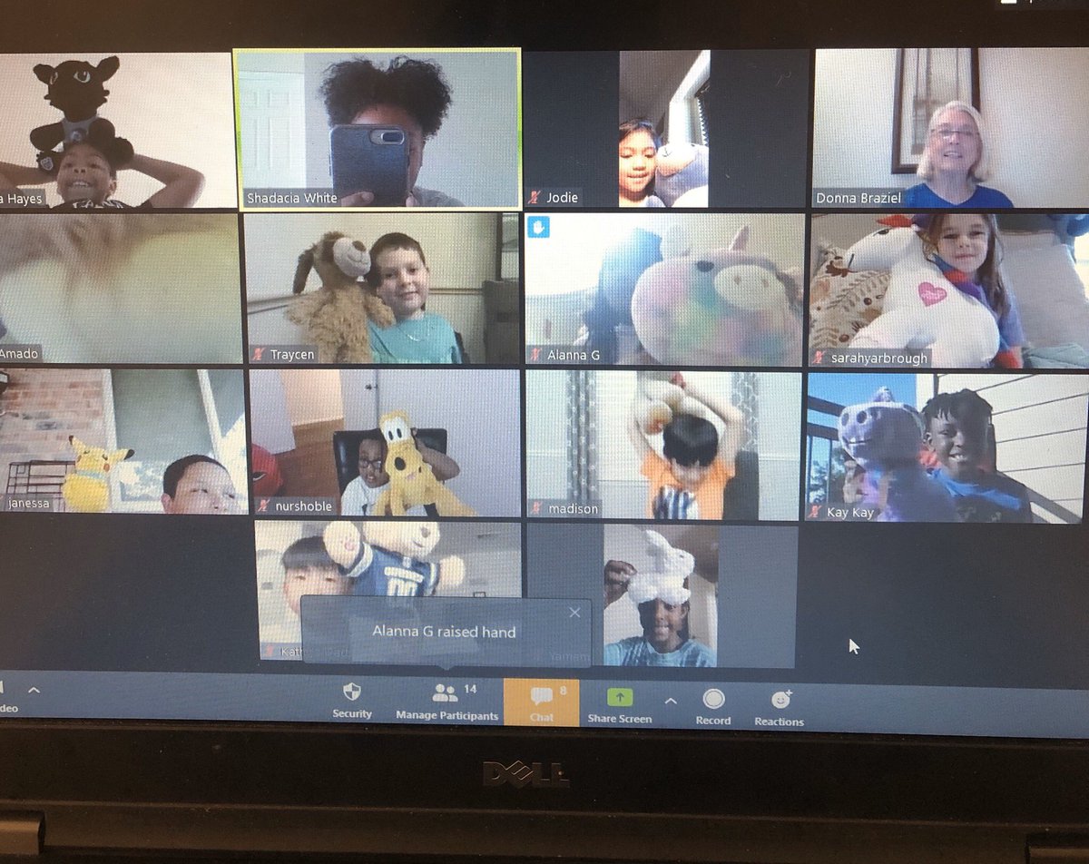 ms_white2nd's tweet photo. Stuffed animal day on zoom was fun! I can’t wait to see their sweet faces again tomorrow 💛 https://t.co/lChl10Xkno
