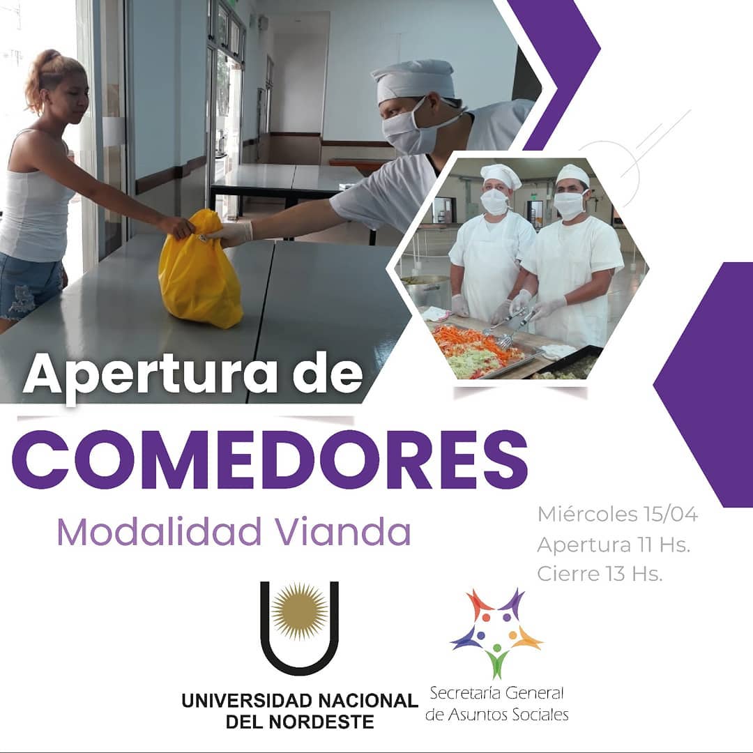 ⚠️🗣📣 Los comedores universitarios funcionarán de lunes a sábados de 11:00 a 13:00 Hs. para el retiro de las viandas, la venta de tickets será a partir de las 8:00 Hs. El precio para el estudiantado será de $25 y los Docentes y No Docentes deberán abonar un precio de $120.