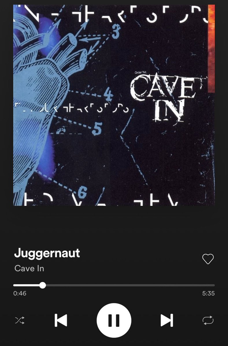 Ok, we have reached the “we’re in business, folks” point of this thread. This album was a game changer in every way possible. Hardcore does not evolve—and, in my opinion, for the better—without Cave In’s Until Your Heart Stops. Go listen to it right now.  https://open.spotify.com/album/4YHeAezLR6VFqsui3k5QlX?si=hdnIShvhQie3vzE9N7ujdQ