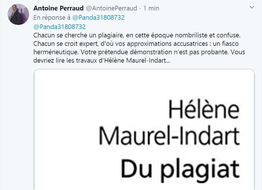 7. J'obtiens pour seule réponse ceci — l'équivalent ridiculement pédant d'un « allez vous faire foutre », écrit de la part de quelqu'un qui se croit sûrement spirituel.