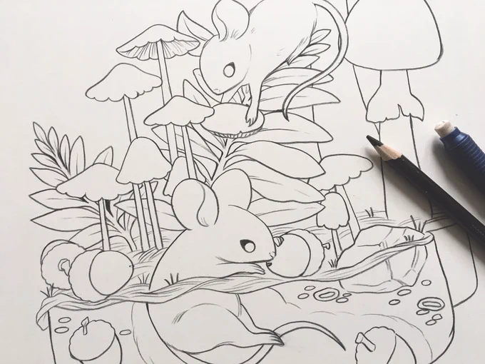 finally working on thesis again!! excited to shade this over the next few days ? 