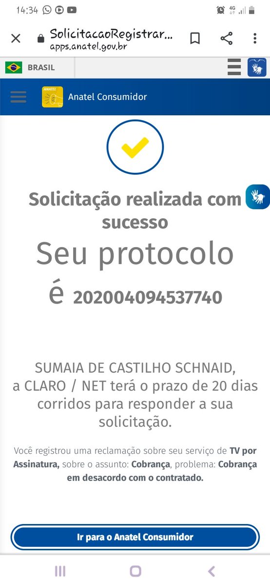 sumaiacastilho's tweet image. Eu tenho três protocolos (@ClaroBrasil , @anatel_oficial e @ProconRJ ) de reclamação contra a #NetClaro . Ninguém atende,ninguém resolve, por conta do #Coronavirus mas, segundo a Claro,meu sinal vai ser cortado, se eu não pagar uma fatura ERRADA. Ê Brasil...