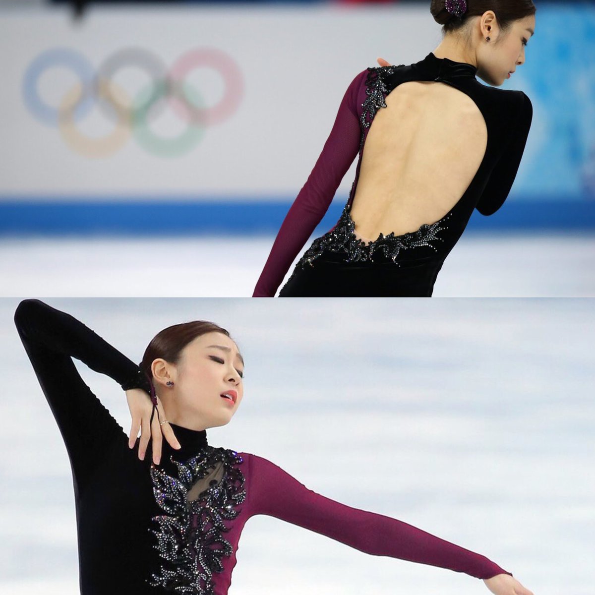 Favorite figure skating dresses ever: a thread. #김연아 Yuna Kim’s Adios Nonino (Ahn Gyu-Mi).Elegance. I just love the contrast between the neat design of the dress’s and the intricate pattern of the embellishments. The deep back cut also reminding of some tango dresses.