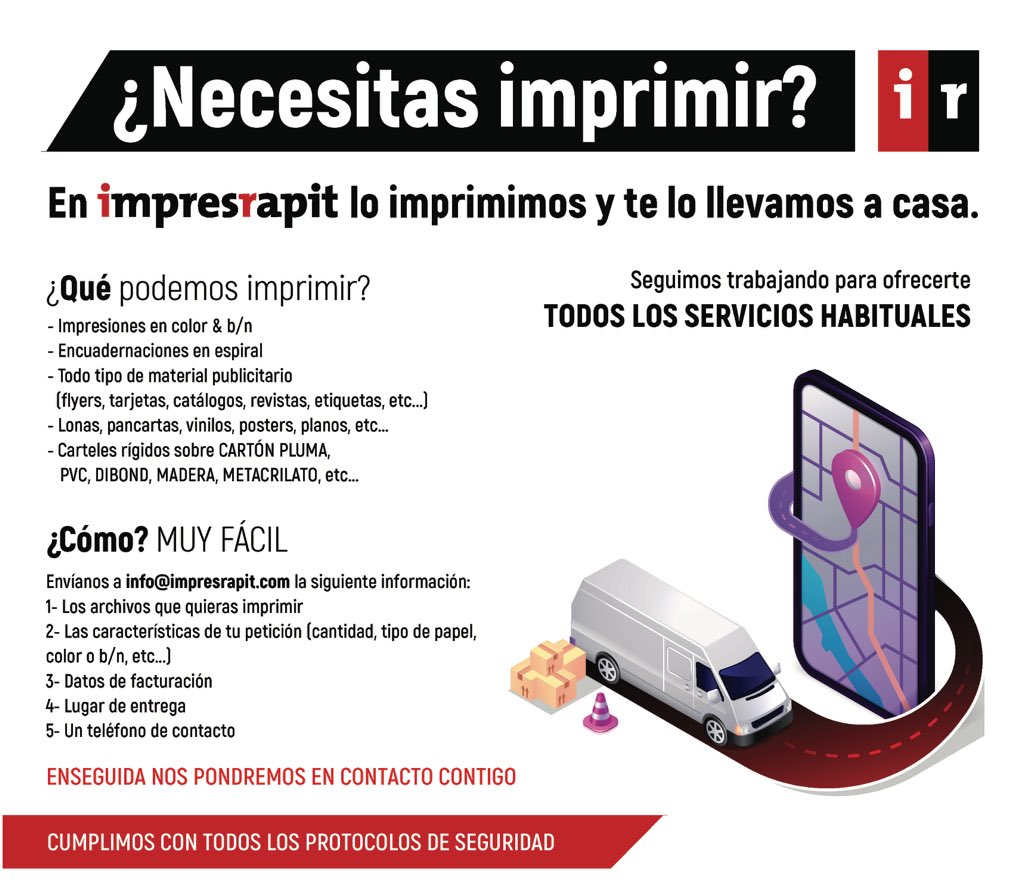👍Seguimos trabajando. Nos hemos movilizado para tomar las medidas de precaución necesarias para frenar la epidemia y continuar, como no puede ser de otra forma, sirviendo tus pedidos. #imprenta #imprimedesdecasa #impresion #imprentamallorca