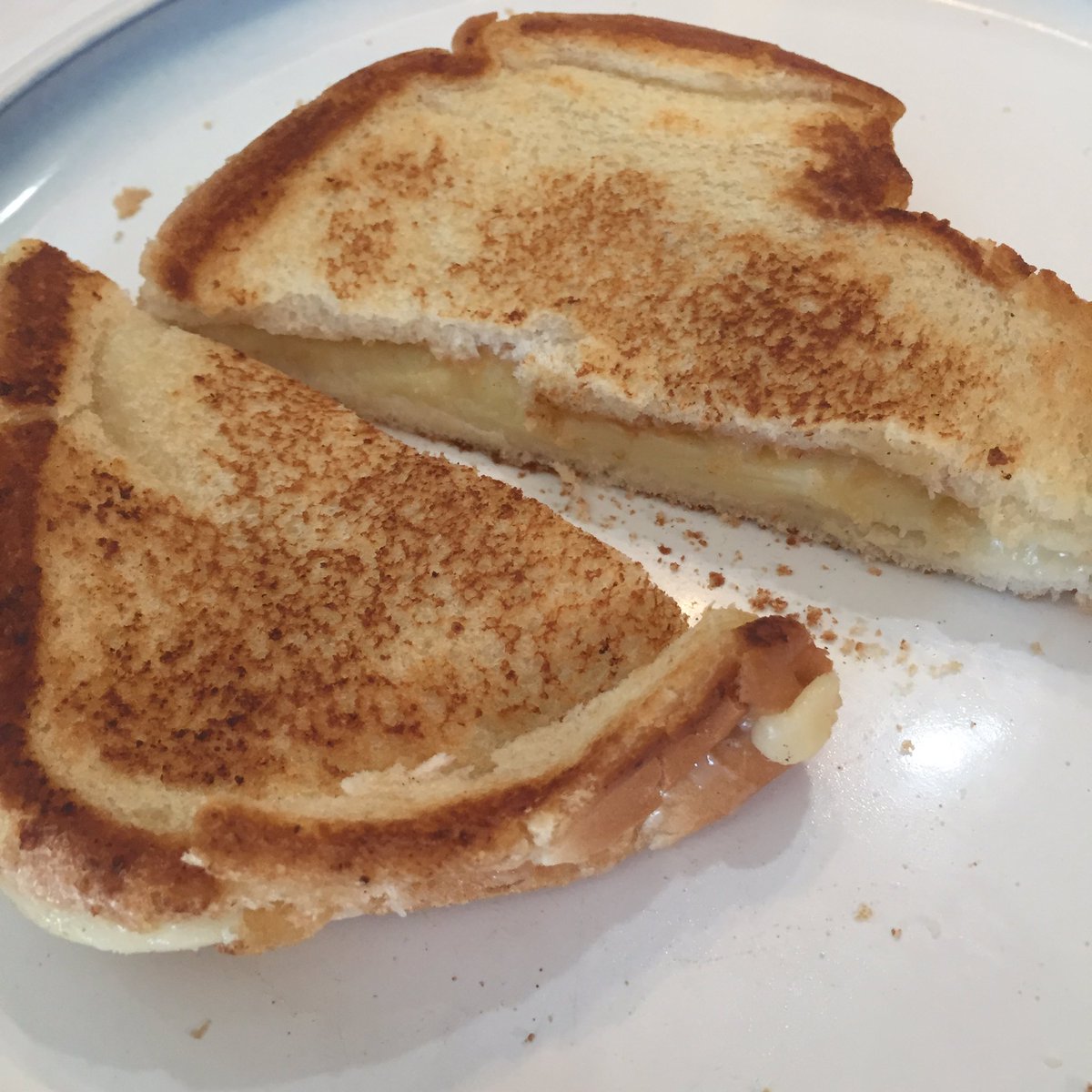 I have a student who’s Filipino. During lunch bunch last week, she revealed that her mother makes her grilled peanut butter and cheese sandwiches. So today, I tried it.