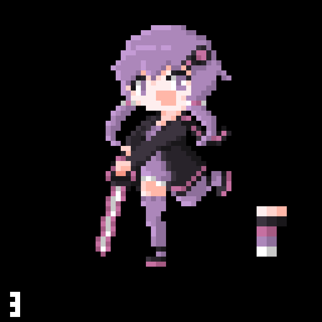 ドット絵】結月ゆかり（チェーンソー） #ドット絵 #pixelart #結月