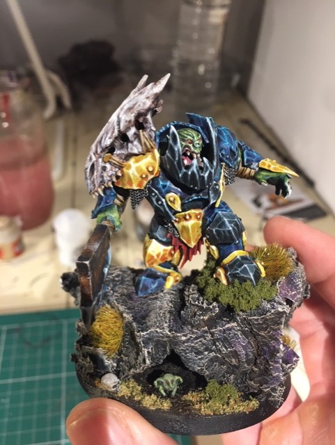 Dan_Mennell's tweet photo. Dakhbad Mountain Puncher, the world's unluckiest Megaboss! He dies whilst doing almost nothing in most games. I guess that's what you get when you carry a rock around. #WarhammerCommunity https://t.co/bL7hRU8PsU
